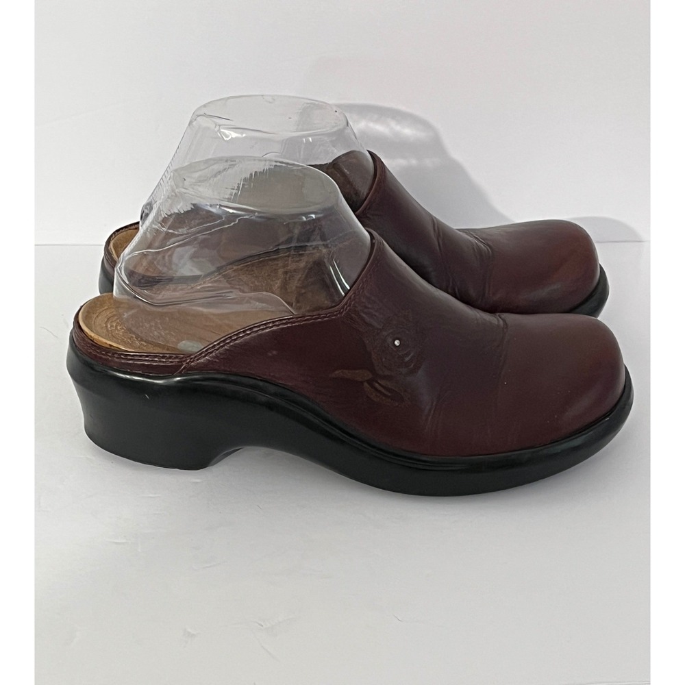 Ariat Leather Rose Embossed Clogs Womens 8B‎ Burgundy Slip On Mules 93863